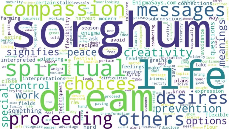 dream about sorghum and related dreams with their meanings in a word cloud