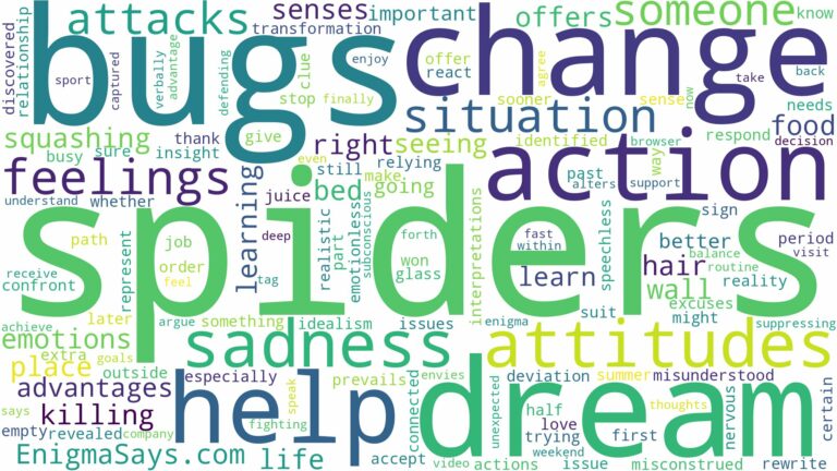 dreams about spiders and bugs and related dreams with their meanings in a word cloud
