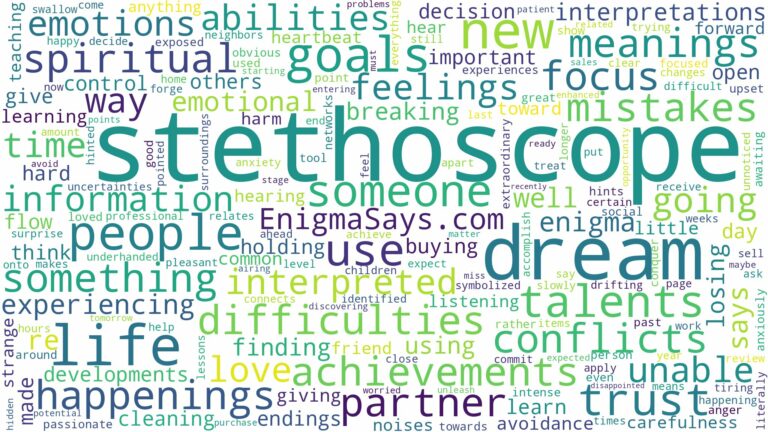 dream about stethoscope and related dreams with their meanings in a word cloud