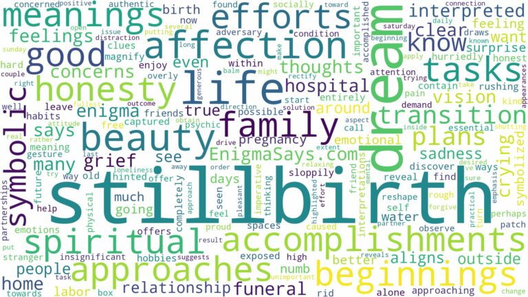 dream about stillbirth and related dreams with their meanings in a word cloud