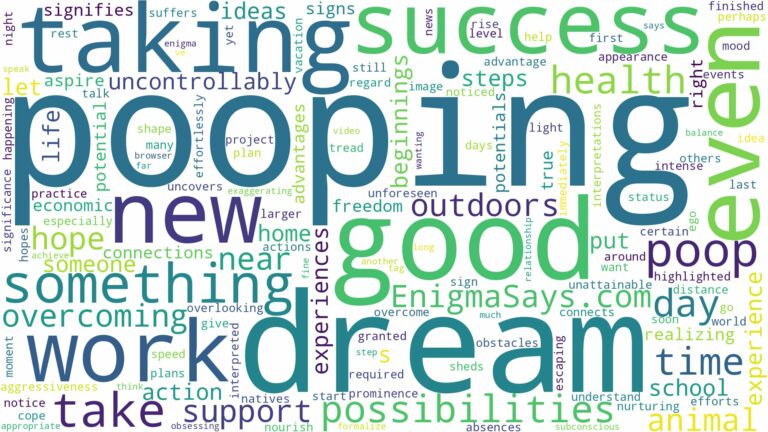 dream of taking a poop and related dreams with their meanings in a word cloud