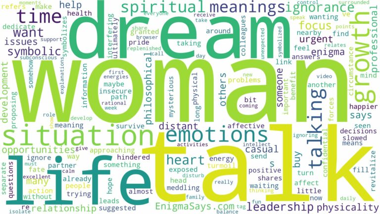 dream of talking to woman and related dreams with their meanings in a word cloud