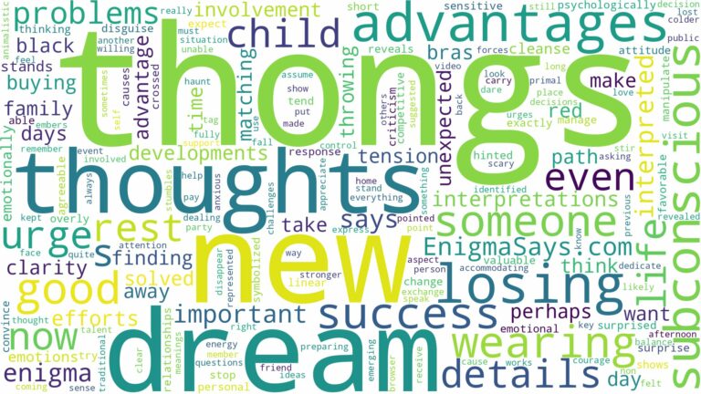 dreams about thongs and related dreams with their meanings in a word cloud