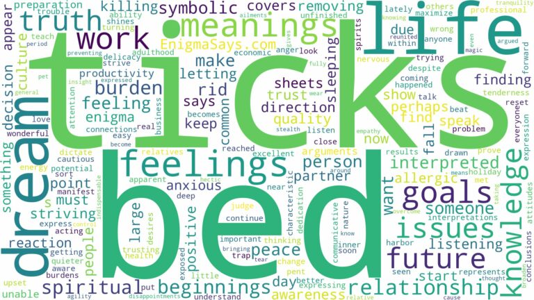 dreams about ticks on bed and related dreams with their meanings in a word cloud