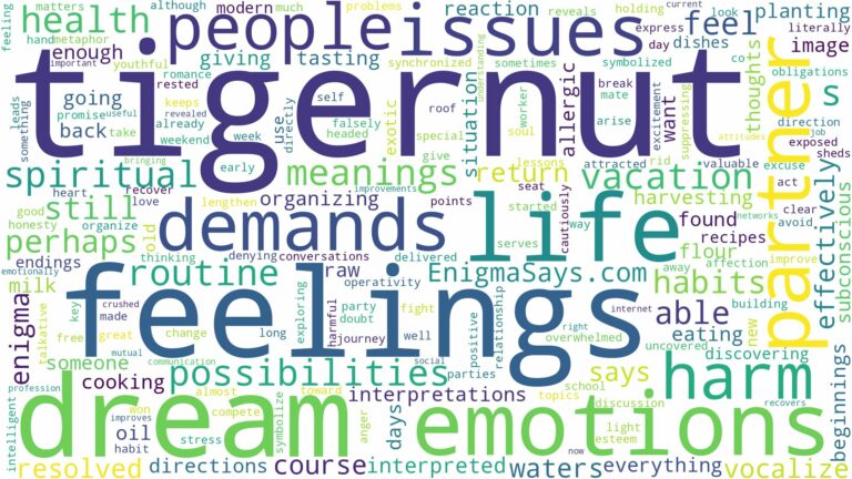 dream about tigernut and related dreams with their meanings in a word cloud
