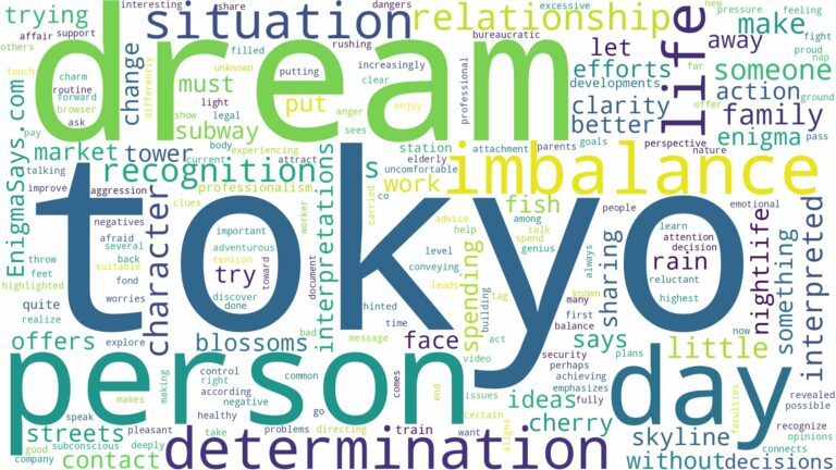 dream about tokyo and related dreams with their meanings in a word cloud