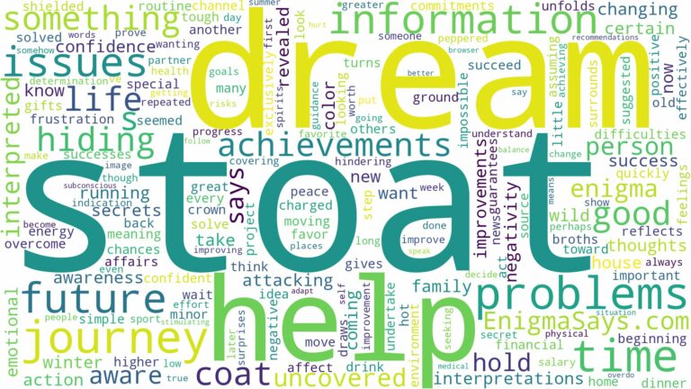 dream about a stoat and related dreams with their meanings in a word cloud