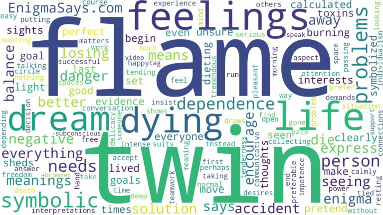 dreaming about twin flame dying and related dreams with their meanings in a word cloud