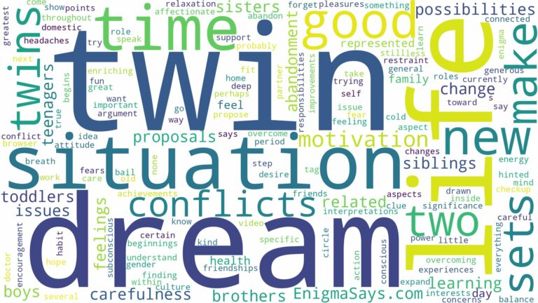 dream about two sets of twins and related dreams with their meanings in a word cloud