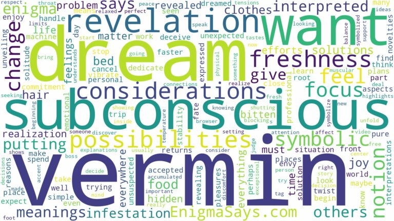 dream about vermin and related dreams with their meanings in a word cloud