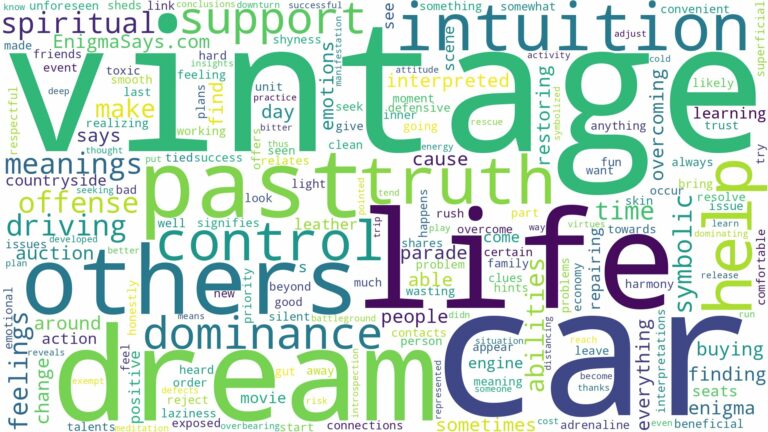 dream about vintage car and related dreams with their meanings in a word cloud