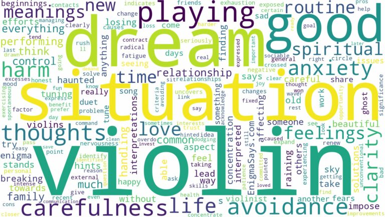 dream about violin and related dreams with their meanings in a word cloud