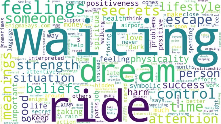 dream of waiting for a ride and related dreams with their meanings in a word cloud