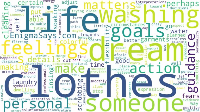 dreaming of washing someone's clothes and related dreams with their meanings in a word cloud