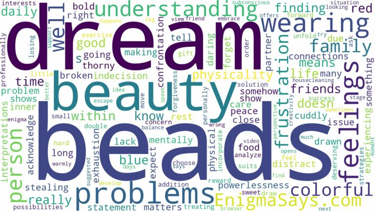 dream of wearing beads and related dreams with their meanings in a word cloud