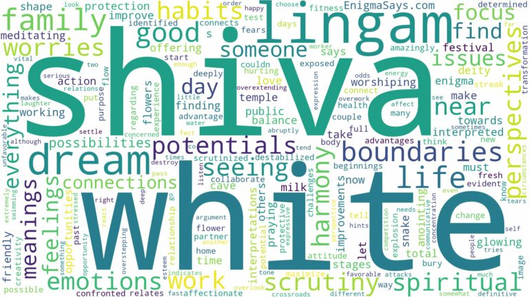 dream about white shiva lingam and related dreams with their meanings in a word cloud