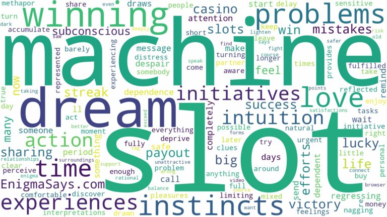 dreaming of winning slot machine and related dreams with their meanings in a word cloud