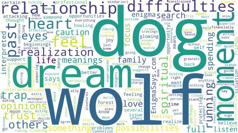 dream about wolf dog and related dreams with their meanings in a word cloud