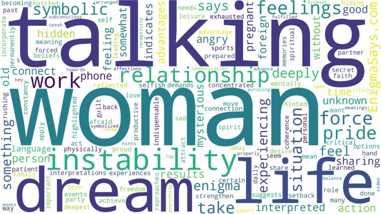 dreaming of woman talking to you and related dreams with their meanings in a word cloud