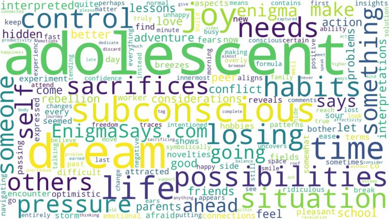 dream about adolescent and related dreams with their meanings in a word cloud