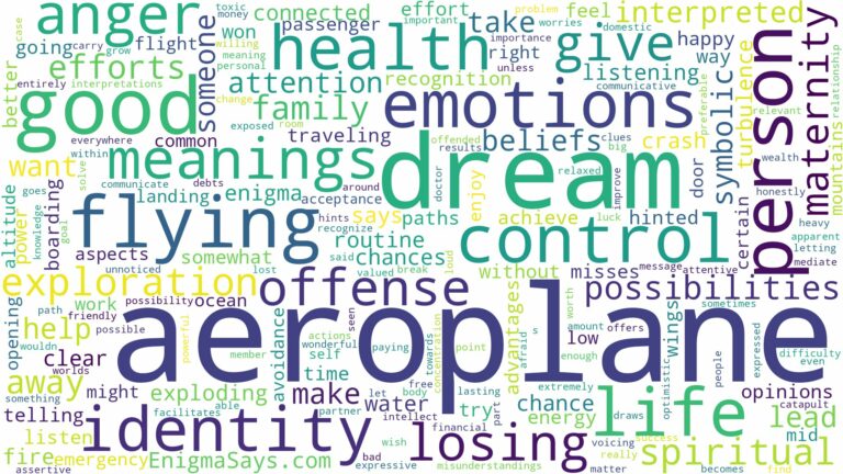 dream about aeroplane and related dreams with their meanings in a word cloud