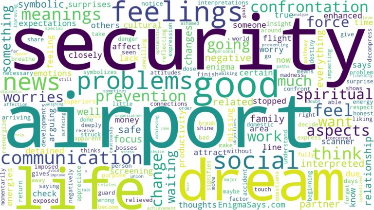 dream about airport security and related dreams with their meanings in a word cloud