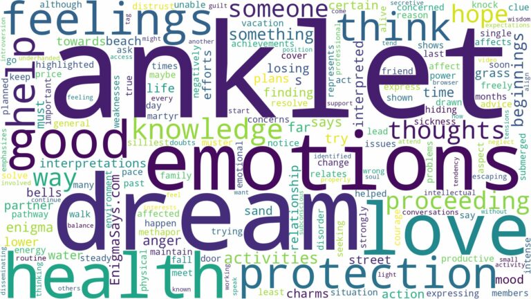 dream about anklet and related dreams with their meanings in a word cloud