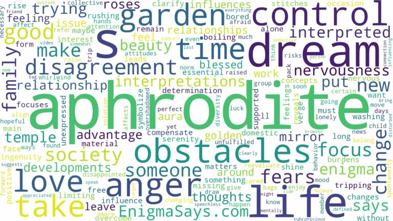 dream about aphrodite and related dreams with their meanings in a word cloud
