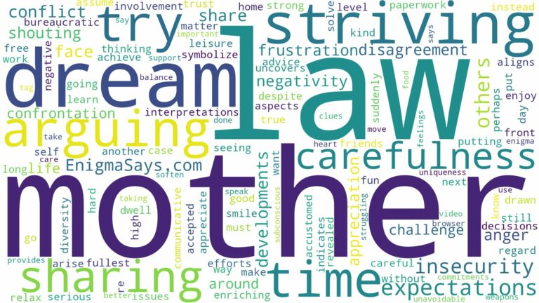 dreaming of arguing with mother in law and related dreams with their meanings in a word cloud