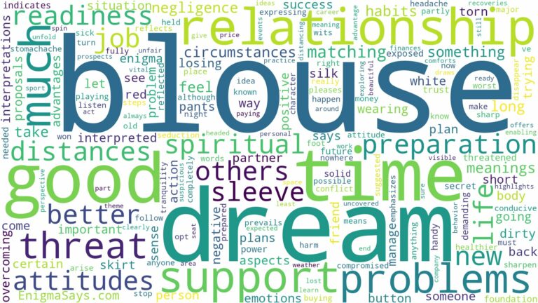 dream about a blouse and related dreams with their meanings in a word cloud
