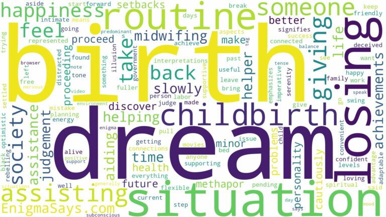 dreaming of assisting someone giving birth and related dreams with their meanings in a word cloud