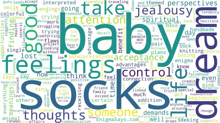 dream about baby socks and related dreams with their meanings in a word cloud