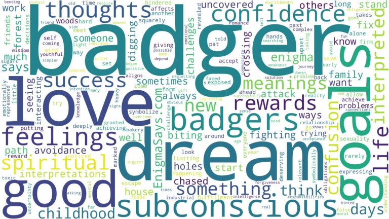 dream about badger and related dreams with their meanings in a word cloud