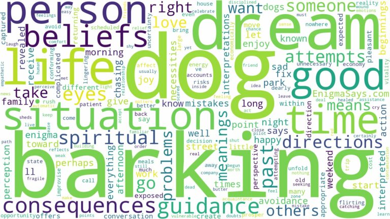 dream of barking dog and related dreams with their meanings in a word cloud
