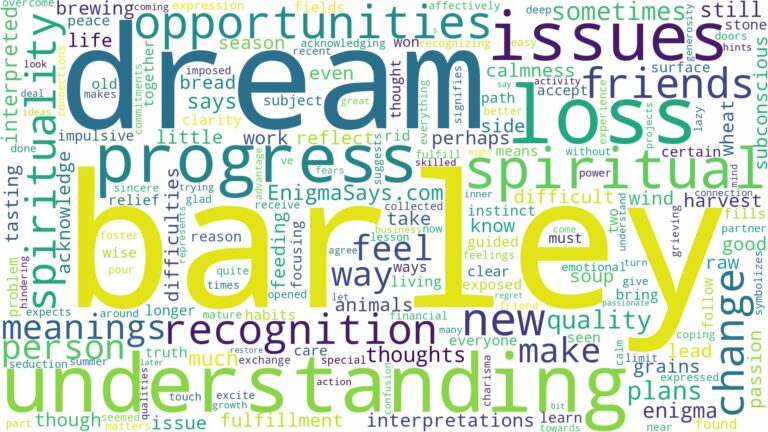 dream about barley and related dreams with their meanings in a word cloud